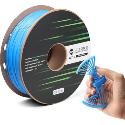 sainsmart TPU Filament 1,75 mm GT-3 Filament flexible pour imprimante 3D pour impression haute vitesse 500 mm/s Résistant aux UV Bleu Bobine de 1 kg Précision dimensionnelle +/- 0,04 mm - Publicité sainsmart TPU Filament 1,75 mm GT-3 Filament flexible pour imprimante 3D pour impression haute vitesse 500 mm/s Résistant aux UV Bleu Bobine de 1 kg Précision dimensionnelle +/- 0,04 mm - Publicité