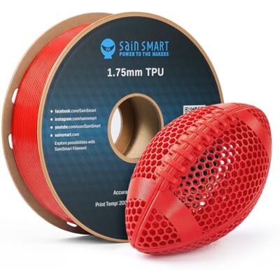 sainsmart Filament TPU 1,75, filament rouge basique TPU pour impression 3D, couleur unie, 1,75 mm, 1 kg, précision dimensionnelle +/- 0,05 mm - Publicité sainsmart Filament TPU 1,75, filament rouge basique TPU pour impression 3D, couleur unie, 1,75 mm, 1 kg, précision dimensionnelle +/- 0,05 mm - Publicité