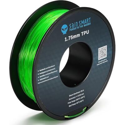 sainsmart Green Flexible TPU 3D Printing Filament, 1.75 mm, 0.8 kg, Dimensional Accuracy +/- 0.05 mm - Publicité sainsmart Green Flexible TPU 3D Printing Filament, 1.75 mm, 0.8 kg, Dimensional Accuracy +/- 0.05 mm - Publicité