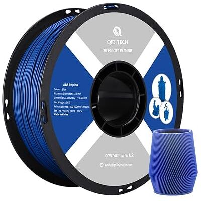 QIDI TECH Filament ABS Rapido 1.75mm, Filament Imprimante 3D ABS Bobine de 1kg (2.2lbs), Adapté à l'impression à Grande Vitesse, Convient à la Plupart des Imprimantes 3D FDM, Très Résistant, Bleu - Publicité QIDI TECH Filament ABS Rapido 1.75mm, Filament Imprimante 3D ABS Bobine de 1kg (2.2lbs), Adapté à l'impression à Grande Vitesse, Convient à la Plupart des Imprimantes 3D FDM, Très Résistant, Bleu - Publicité