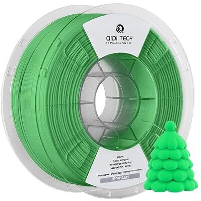 QIDI TECH Filament PETG-Tough, Filament Imprimante 3D PETG Résistant 1.75mm, Bobine de 1kg (2.2lbs), Adapté à l'impression à Grande Vitesse, Convient à la Plupart des Imprimantes 3D FDM, Vert - Publicité QIDI TECH Filament PETG-Tough, Filament Imprimante 3D PETG Résistant 1.75mm, Bobine de 1kg (2.2lbs), Adapté à l'impression à Grande Vitesse, Convient à la Plupart des Imprimantes 3D FDM, Vert - Publicité