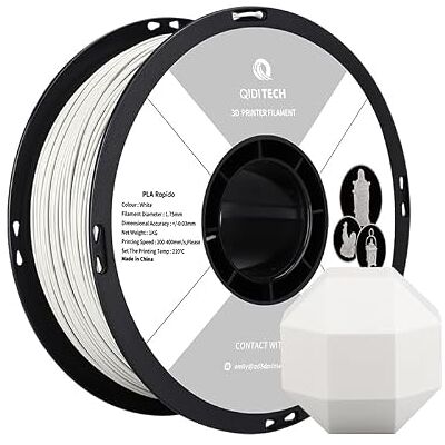 QIDI TECH QIDI PLA Rapido Filament 1,75mm, Matériaux d'impression 3D, 1 Kg, Blanc Ultra-Rapide Impression, Compatible avec la Plupart des Imprimante 3D FDM, Finition de Surface Lisse, Biodégradable - Publicité QIDI TECH QIDI PLA Rapido Filament 1,75mm, Matériaux d'impression 3D, 1 Kg, Blanc Ultra-Rapide Impression, Compatible avec la Plupart des Imprimante 3D FDM, Finition de Surface Lisse, Biodégradable - Publicité