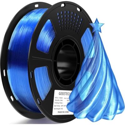 GEEETECH Filament PETG 1,75 mm pour Imprimante 3D, 1 kg, Bleu transparent - Publicité GEEETECH Filament PETG 1,75 mm pour Imprimante 3D, 1 kg, Bleu transparent - Publicité
