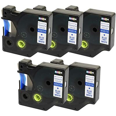 PRESTIGE CARTRIDGE 5 Compatibles Rubans d'étiquettes D1 45014 S0720540 bleu sur blanc 12mm x 7m pour DYMO LabelManager LM 160 210D 220P 260P 280 360D 420P 450D 500TS PnP MobileLabeler LabelPoint LabelWriter LW 450 Duo - Publicité PRESTIGE CARTRIDGE 5 Compatibles Rubans d'étiquettes D1 45014 S0720540 bleu sur blanc 12mm x 7m pour DYMO LabelManager LM 160 210D 220P 260P 280 360D 420P 450D 500TS PnP MobileLabeler LabelPoint LabelWriter LW 450 Duo - Publicité