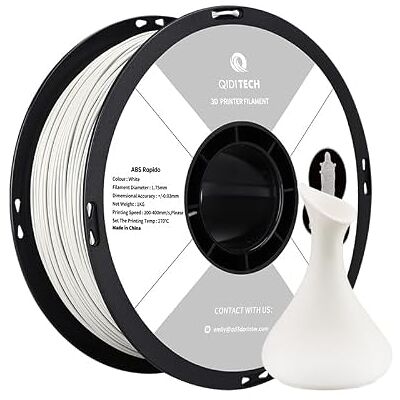 QIDI TECH Filament ABS Rapido 1.75mm, Filament Imprimante 3D ABS Bobine de 1kg (2.2lbs), Adapté à l'impression à Grande Vitesse, Convient à la Plupart des Imprimantes 3D FDM, Très Résistant, Blanc - Publicité QIDI TECH Filament ABS Rapido 1.75mm, Filament Imprimante 3D ABS Bobine de 1kg (2.2lbs), Adapté à l'impression à Grande Vitesse, Convient à la Plupart des Imprimantes 3D FDM, Très Résistant, Blanc - Publicité