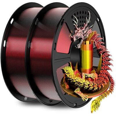 GEEETECH Filament PLA soie tricolore 1,75 mm, PLA Silk pour imprimante 3D,2 kg, soie Rouge,Or,noir - Publicité GEEETECH Filament PLA soie tricolore 1,75 mm, PLA Silk pour imprimante 3D,2 kg, soie Rouge,Or,noir - Publicité