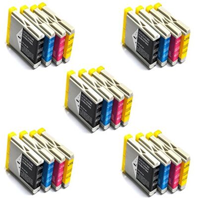 PRESTIGE CARTRIDGE LC1000/LC970 Lot de 20 Cartouches d'encre compatible avec Brother DCP-130C 135C 150C 260C 330C 350C 357C 375CW 540CN 560CN 770CW Fax-2840 MFC-465CN, Noir/Cyan/Magenta/Jaune - Publicité PRESTIGE CARTRIDGE LC1000/LC970 Lot de 20 Cartouches d'encre compatible avec Brother DCP-130C 135C 150C 260C 330C 350C 357C 375CW 540CN 560CN 770CW Fax-2840 MFC-465CN, Noir/Cyan/Magenta/Jaune - Publicité
