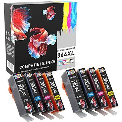 PRESTIGE CARTRIDGE 364 364XL Cartouches d'encre Compatible avec HP Photosmart 5520 5510 6520 7520 7510 6510 B209a C6380 C5380 C510a C310a D5460 Officejet 4620 Deskjet 3520 3070A Pack de 8 - Publicité PRESTIGE CARTRIDGE 364 364XL Cartouches d'encre Compatible avec HP Photosmart 5520 5510 6520 7520 7510 6510 B209a C6380 C5380 C510a C310a D5460 Officejet 4620 Deskjet 3520 3070A Pack de 8 - Publicité