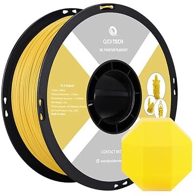 QIDI TECH QIDI PLA Rapido Filament 1,75mm, Matériaux d'impression 3D, 1 Kg, Jaune Ultra-Rapide Impression, Compatible avec la Plupart des Imprimante 3D FDM, Finition de Surface Lisse, Biodégradable - Publicité QIDI TECH QIDI PLA Rapido Filament 1,75mm, Matériaux d'impression 3D, 1 Kg, Jaune Ultra-Rapide Impression, Compatible avec la Plupart des Imprimante 3D FDM, Finition de Surface Lisse, Biodégradable - Publicité