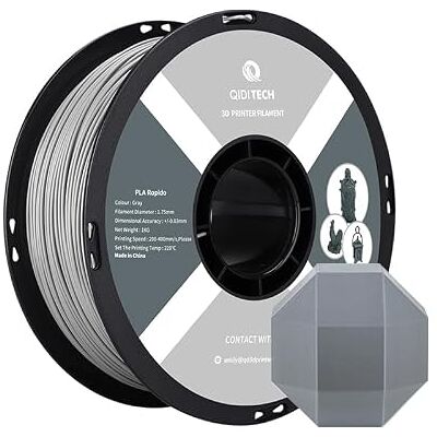 QIDI TECH QIDI PLA Rapido Filament 1,75mm, Matériaux d'impression 3D, 1 Kg, Gris Ultra-Rapide Impression, Compatible avec la Plupart des Imprimante 3D FDM, Finition de Surface Lisse, Biodégradable - Publicité QIDI TECH QIDI PLA Rapido Filament 1,75mm, Matériaux d'impression 3D, 1 Kg, Gris Ultra-Rapide Impression, Compatible avec la Plupart des Imprimante 3D FDM, Finition de Surface Lisse, Biodégradable - Publicité