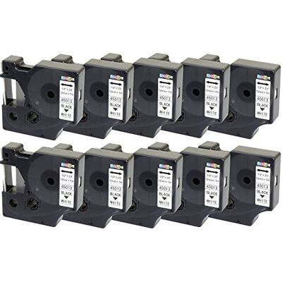 PRESTIGE CARTRIDGE 10 Compatibles Rubans d'étiquettes D1 45013 S0720530 noir sur blanc 12mm x 7m pour DYMO LabelManager LM 160 210D 220P 260P 280 360D 420P 450D 500TS PnP MobileLabeler LabelPoint LabelWriter LW 450 Duo - Publicité PRESTIGE CARTRIDGE 10 Compatibles Rubans d'étiquettes D1 45013 S0720530 noir sur blanc 12mm x 7m pour DYMO LabelManager LM 160 210D 220P 260P 280 360D 420P 450D 500TS PnP MobileLabeler LabelPoint LabelWriter LW 450 Duo - Publicité
