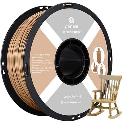 QIDI TECH Filament PLA Rapido Matte 1.75mm, Filament Imprimante 3D PLA Matte 1kg (2.2lbs), Convient pour l'impression à haute vitesse, Convient à la plupart des imprimantes 3D FDM, Argile de Malt - Publicité QIDI TECH Filament PLA Rapido Matte 1.75mm, Filament Imprimante 3D PLA Matte 1kg (2.2lbs), Convient pour l'impression à haute vitesse, Convient à la plupart des imprimantes 3D FDM, Argile de Malt - Publicité