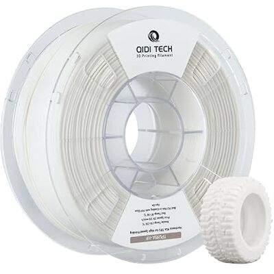 QIDI TECH TPU 95A Filament à haut débit 1.75mm,TPU95A-HF Filament flexible pour imprimante 3D, haute résilience, adapté à l'impression à grande vitesse, bobine de 1kg, Blanc. Publicité QIDI TECH TPU 95A Filament à haut débit 1.75mm,TPU95A-HF Filament flexible pour imprimante 3D, haute résilience, adapté à l'impression à grande vitesse, bobine de 1kg, Blanc. Publicité