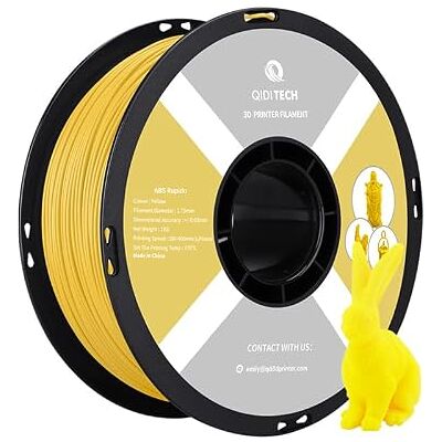 QIDI TECH Filament ABS Rapido 1.75mm, Filament Imprimante 3D ABS Bobine de 1kg (2.2lbs), Adapté à l'impression à Grande Vitesse, Convient à la Plupart des Imprimantes 3D FDM, Très Résistant, Jaune - Publicité QIDI TECH Filament ABS Rapido 1.75mm, Filament Imprimante 3D ABS Bobine de 1kg (2.2lbs), Adapté à l'impression à Grande Vitesse, Convient à la Plupart des Imprimantes 3D FDM, Très Résistant, Jaune - Publicité