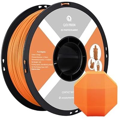 QIDI TECH QIDI PLA Rapido Filament 1,75mm, Matériaux d'impression 3D, 1 Kg, Orange Ultra-Rapide Impression, Compatible avec la Plupart des Imprimante 3D FDM, Finition de Surface Lisse, Biodégradable - Publicité QIDI TECH QIDI PLA Rapido Filament 1,75mm, Matériaux d'impression 3D, 1 Kg, Orange Ultra-Rapide Impression, Compatible avec la Plupart des Imprimante 3D FDM, Finition de Surface Lisse, Biodégradable - Publicité