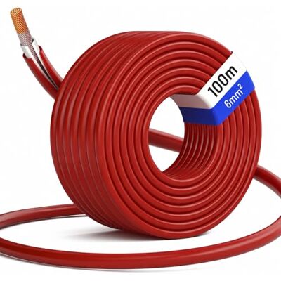 HB-DIGITAL 50m Câble solaire 6mm² Photovoltaïque H1Z2Z2-K Certifié TÜV Rheinland Résistant aux UV Flexible 1500V Cable PV pour Panneau solaire Régulateurs de charge Onduleurs Rouge - Publicité HB-DIGITAL 50m Câble solaire 6mm² Photovoltaïque H1Z2Z2-K Certifié TÜV Rheinland Résistant aux UV Flexible 1500V Cable PV pour Panneau solaire Régulateurs de charge Onduleurs Rouge - Publicité