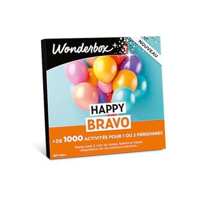 WONDERBOX Happy Bravo ! Coffret Cadeau Idée Cadeau Multi Activités 1 activité au choix Plus de 1000 expériences Dégustation, soin de bien-être, activité sportive ou loisirs - Publicité WONDERBOX Happy Bravo ! Coffret Cadeau Idée Cadeau Multi Activités 1 activité au choix Plus de 1000 expériences Dégustation, soin de bien-être, activité sportive ou loisirs - Publicité