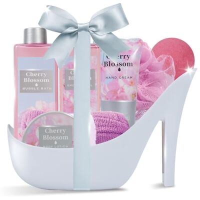 SPA LUXETIQUE Coffret Soin Femme 8pcs Parfum de Cherry Blossom Coffret Beauté Femme avec le Bain Moussant et la Lotion pour le Corps, Coffret Cadeau Anniversaire,Cadeau Fete des Meres - Publicité SPA LUXETIQUE Coffret Soin Femme 8pcs Parfum de Cherry Blossom Coffret Beauté Femme avec le Bain Moussant et la Lotion pour le Corps, Coffret Cadeau Anniversaire,Cadeau Fete des Meres - Publicité