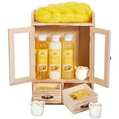 BRUBAKER Cosmetics Coffret de bain Citron 10 Pièces Armoire en Bois Idée cadeau - Publicité BRUBAKER Cosmetics Coffret de bain Citron 10 Pièces Armoire en Bois Idée cadeau - Publicité