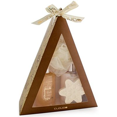 BRUBAKER Cosmetics Coffret de bain Vanille 4 Pièces Pyramide Doré / Fleurs d'hiver Idée cadeau Noël - Publicité BRUBAKER Cosmetics Coffret de bain Vanille 4 Pièces Pyramide Doré / Fleurs d'hiver Idée cadeau Noël - Publicité