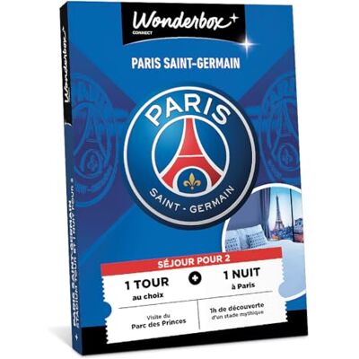 WONDERBOX Connect Coffret Cadeau PSG Stadium Tour Séjour pour 2-2 entrées pour 1 Visite au Choix 1 Nuit pour 2 dans Un hôtel à proximité Validité 27 Mois - Publicité WONDERBOX Connect Coffret Cadeau PSG Stadium Tour Séjour pour 2-2 entrées pour 1 Visite au Choix 1 Nuit pour 2 dans Un hôtel à proximité Validité 27 Mois - Publicité