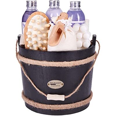 BRUBAKER Cosmetics Coffret de bain & bien-être Lavande 9 Pièces Baquet décoratif Idée cadeau - Publicité BRUBAKER Cosmetics Coffret de bain & bien-être Lavande 9 Pièces Baquet décoratif Idée cadeau - Publicité