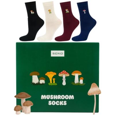 soxo Chaussettes Homme & Femme Fantaisie Coffret Cadeau Champignon Socks Originaux En Coton, Idée Anniversaire Drôle - Publicité soxo Chaussettes Homme & Femme Fantaisie Coffret Cadeau Champignon Socks Originaux En Coton, Idée Anniversaire Drôle - Publicité