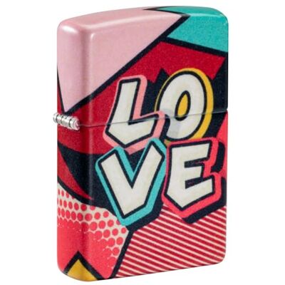 Zippo Briquet Tempête Modèle Love Graphisme Pop Art 540 Color, Multicolore Rechargeable Réutilisable Design Coupe-Vent Coffret Cadeau Fabriqué aux États-Unis - Publicité Zippo Briquet Tempête Modèle Love Graphisme Pop Art 540 Color, Multicolore Rechargeable Réutilisable Design Coupe-Vent Coffret Cadeau Fabriqué aux États-Unis - Publicité