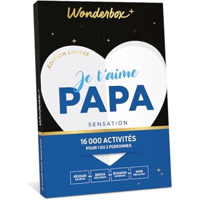 Wonderbox Je t'aime Papa Sensation Coffret Cadeau Idée Cadeau Divertissement - Publicité Wonderbox Je t'aime Papa Sensation Coffret Cadeau Idée Cadeau Divertissement - Publicité