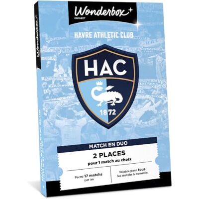 WONDERBOX Connect Coffret Cadeau Le Havre AC pour 2 pers. 2 places pour 1 match au choix Parmi 17 matchs par an, valable pour tous les matchs à domicile Validité 27 mois - Publicité WONDERBOX Connect Coffret Cadeau Le Havre AC pour 2 pers. 2 places pour 1 match au choix Parmi 17 matchs par an, valable pour tous les matchs à domicile Validité 27 mois - Publicité