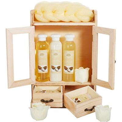 BRUBAKER Cosmetics Coffret de bain Beurre de karité 10 Pièces Armoire en Bois Idée cadeau - Publicité BRUBAKER Cosmetics Coffret de bain Beurre de karité 10 Pièces Armoire en Bois Idée cadeau - Publicité