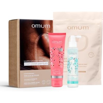 Omum Mon Post-Partum 1 complément à boire Mon Collagène Cacao, 1 crème raffermissante Mon Coach Fermeté, 1 lotion capillaire anti-chute Mon Coup de Pousse Coffret bien-être post partum complet - Publicité Omum Mon Post-Partum 1 complément à boire Mon Collagène Cacao, 1 crème raffermissante Mon Coach Fermeté, 1 lotion capillaire anti-chute Mon Coup de Pousse Coffret bien-être post partum complet - Publicité
