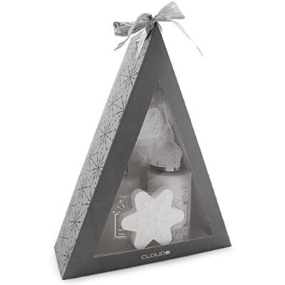 BRUBAKER Cosmetics Coffret de bain Vanille 4 Pièces Pyramide Argenté / Flocons de neige Idée cadeau Noël - Publicité BRUBAKER Cosmetics Coffret de bain Vanille 4 Pièces Pyramide Argenté / Flocons de neige Idée cadeau Noël - Publicité