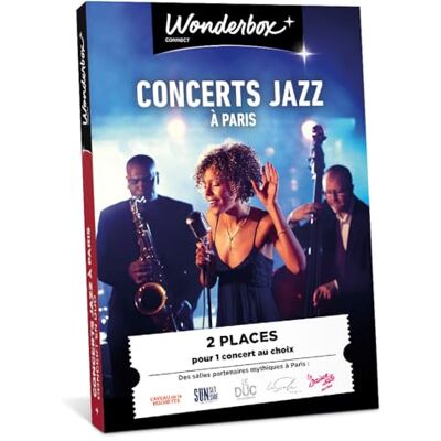 WONDERBOX Connect Coffret Cadeau Jazz à Paris Concert pour 2 pers. 2 places pour un concert au choix dans une salle parisienne de renom Jazz, Swing, blues, soul Validité 27 mois - Publicité WONDERBOX Connect Coffret Cadeau Jazz à Paris Concert pour 2 pers. 2 places pour un concert au choix dans une salle parisienne de renom Jazz, Swing, blues, soul Validité 27 mois - Publicité