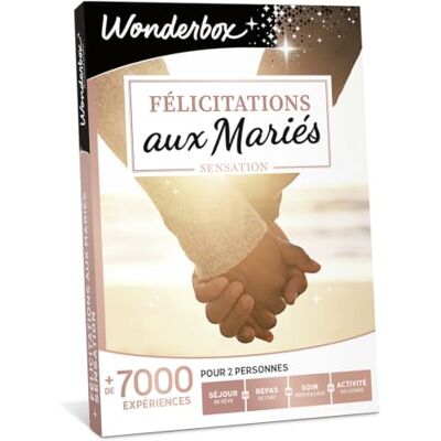 Wonderbox Félicitations Aux Mariés Sensation Coffret Cadeau Idée Cadeau Multi Activités - Publicité Wonderbox Félicitations Aux Mariés Sensation Coffret Cadeau Idée Cadeau Multi Activités - Publicité