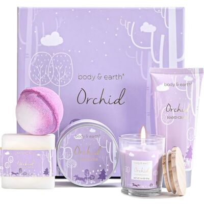 BODY & EARTH Coffret de Bain pour Femme, Body&Earth 6 PCS Coffret Cadeau au Parfum d'Orchidée, Crème pour les Mains, Bougie Parfumée, Boules de Bain, Idée Cadeau pour l’Anniversaire - Publicité BODY & EARTH Coffret de Bain pour Femme, Body&Earth 6 PCS Coffret Cadeau au Parfum d'Orchidée, Crème pour les Mains, Bougie Parfumée, Boules de Bain, Idée Cadeau pour l’Anniversaire - Publicité
