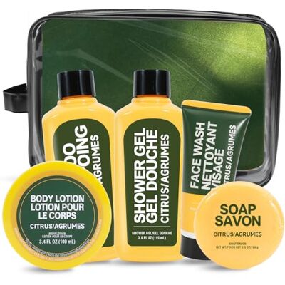 BODY & EARTH Kit Soins Portable pour Homme 6PCS Cadeau pour Hommes Cadeaux D'anniversaire pour Homme aux Senteurs Fruitées, kit de Soins pour les Voyages D'affaires et les Vacances - Publicité BODY & EARTH Kit Soins Portable pour Homme 6PCS Cadeau pour Hommes Cadeaux D'anniversaire pour Homme aux Senteurs Fruitées, kit de Soins pour les Voyages D'affaires et les Vacances - Publicité