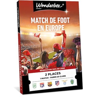 WONDERBOX Connect Coffret Cadeau Match de Foot en Europe pour 2 pers. 2 places pour 1 match au choix 50 clubs de Football dont: Equipe de France, Olympique Lyonnais, FC Barcelone, AC Milan - Publicité WONDERBOX Connect Coffret Cadeau Match de Foot en Europe pour 2 pers. 2 places pour 1 match au choix 50 clubs de Football dont: Equipe de France, Olympique Lyonnais, FC Barcelone, AC Milan - Publicité