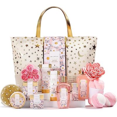 SPA LUXETIQUE Beauty Set pour Femme, Coffret Cadeau de bain 15 PC Cadeau Anniversaire Femme, Coffret Spa Parfumé Marguerites avec Gel Douche, sac à Main Spacieux, Cadeau Fête des Mères - Publicité SPA LUXETIQUE Beauty Set pour Femme, Coffret Cadeau de bain 15 PC Cadeau Anniversaire Femme, Coffret Spa Parfumé Marguerites avec Gel Douche, sac à Main Spacieux, Cadeau Fête des Mères - Publicité