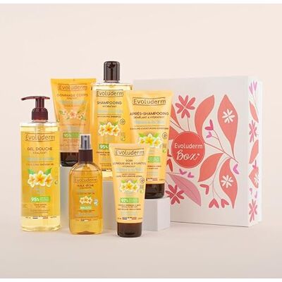 Evoluderm Coffret Cadeau Bain Femme Corps & Cheveux au Monoï de Tahiti – 6 produits – Origine Naturelle Cadeau de Noël, Anniversaire, Fête des Mères (Eternelle) - Publicité Evoluderm Coffret Cadeau Bain Femme Corps & Cheveux au Monoï de Tahiti – 6 produits – Origine Naturelle Cadeau de Noël, Anniversaire, Fête des Mères (Eternelle) - Publicité