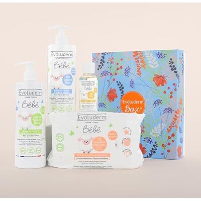Evoluderm – Coffret Cadeau Tendresse Bébé – 4 produits – Ingrédients d’Origine Naturelle Végan – Made in France* – Box Spring Idée Cadeau Idéal cadeau de Noël, Anniversaire - Publicité Evoluderm – Coffret Cadeau Tendresse Bébé – 4 produits – Ingrédients d’Origine Naturelle Végan – Made in France* – Box Spring Idée Cadeau Idéal cadeau de Noël, Anniversaire - Publicité