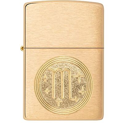 Zippo Briquet Tempête Emblème Scorpion, Zodiaque Finition Laiton Brossé Rechargeable Réutilisable Design Coupe-Vent Coffret Cadeau Fabriqué aux États-Unis Exclusivité Amazon - Publicité Zippo Briquet Tempête Emblème Scorpion, Zodiaque Finition Laiton Brossé Rechargeable Réutilisable Design Coupe-Vent Coffret Cadeau Fabriqué aux États-Unis Exclusivité Amazon - Publicité