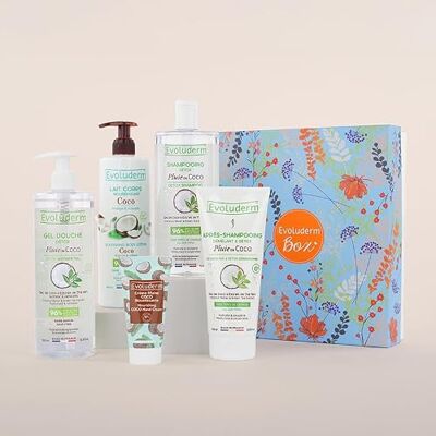 Evoluderm – Coffret Cadeau Corps & Cheveux Coco 5 Produits Ingrédients d'Origine Naturelle Végan Idéal Cadeau Noël – Anniversaire Fête des Mères (Spring) - Publicité Evoluderm – Coffret Cadeau Corps & Cheveux Coco 5 Produits Ingrédients d'Origine Naturelle Végan Idéal Cadeau Noël – Anniversaire Fête des Mères (Spring) - Publicité