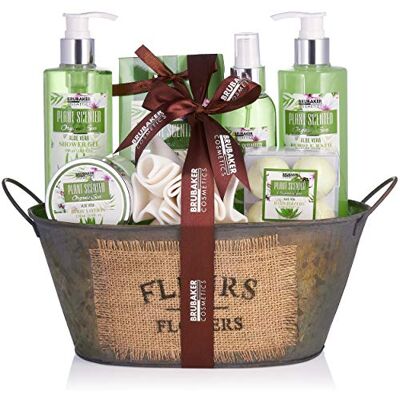 BRUBAKER Cosmetics Coffret de bain & douche Aloe vera 11 Pièces Bassine vintage décorative Idée cadeau - Publicité BRUBAKER Cosmetics Coffret de bain & douche Aloe vera 11 Pièces Bassine vintage décorative Idée cadeau - Publicité