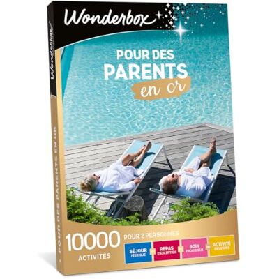 WONDERBOX Coffret Cadeau pour des Parents en Or pour 2 pers. 1 activité au choix Plus de 3000 expériences Séjour féerique, repas gastronomique, soin prodigieux ou évasion sportive - Publicité WONDERBOX Coffret Cadeau pour des Parents en Or pour 2 pers. 1 activité au choix Plus de 3000 expériences Séjour féerique, repas gastronomique, soin prodigieux ou évasion sportive - Publicité