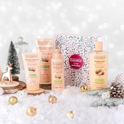 Evoluderm Coffret cadeau Femme Soins Cheveux Beurre de Karité 4 produits Idée Cadeau Coffret cadeau Noël-Coffret Anniversaire Fête des Mères Fabrication Française (Cocooning) - Publicité Evoluderm Coffret cadeau Femme Soins Cheveux Beurre de Karité 4 produits Idée Cadeau Coffret cadeau Noël-Coffret Anniversaire Fête des Mères Fabrication Française (Cocooning) - Publicité