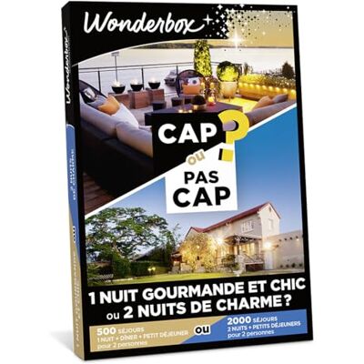 WONDERBOX Cap Ou Pas Cap 1 Nuit Gourmande Et Chic Ou 2 Nuits De Charme ? Coffret Cadeau Idée Cadeau Séjours - Publicité WONDERBOX Cap Ou Pas Cap 1 Nuit Gourmande Et Chic Ou 2 Nuits De Charme ? Coffret Cadeau Idée Cadeau Séjours - Publicité
