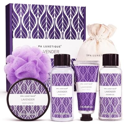 SPA LUXETIQUE Coffret de Bain Noël, 6 Pièces Parfum de Lavande Coffret Cadeau Femme, Coffret de soin pour les Femmes, Cadeaux de Noël, Cadeau Fete des Mères, Cadeau Saint Valentin - Publicité SPA LUXETIQUE Coffret de Bain Noël, 6 Pièces Parfum de Lavande Coffret Cadeau Femme, Coffret de soin pour les Femmes, Cadeaux de Noël, Cadeau Fete des Mères, Cadeau Saint Valentin - Publicité