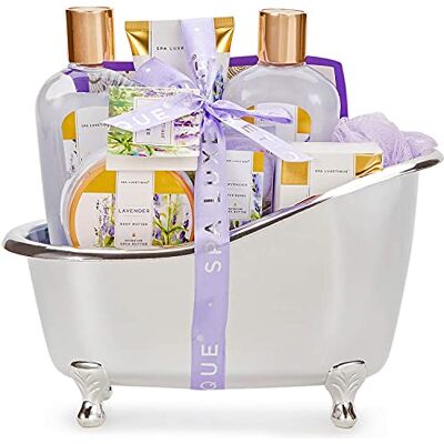 SPA LUXETIQUE Coffret Bain Femme-8pc Coffret Cadeau pour Femmes à la Lavande avec Lotion Corporelle,Sel de Bain,Bombe de Bain,Coffret Soin Femme,Cadeau de Noël et d’Anniversaire,Cadeau Fete des Meres - Publicité SPA LUXETIQUE Coffret Bain Femme-8pc Coffret Cadeau pour Femmes à la Lavande avec Lotion Corporelle,Sel de Bain,Bombe de Bain,Coffret Soin Femme,Cadeau de Noël et d’Anniversaire,Cadeau Fete des Meres - Publicité