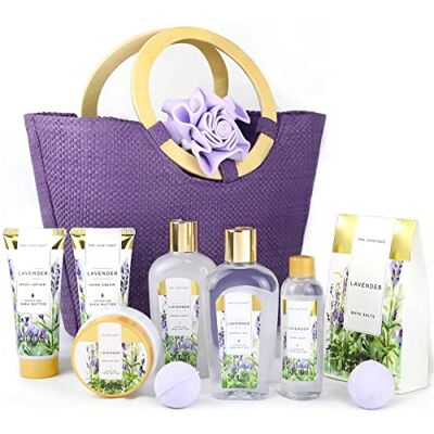 SPA LUXETIQUE Coffret Soin Femme 10pcs Parfum de Lavande Coffret Beauté Bain pour Femmes avec Lotion Corporelle, Bain Moussant, Cadeau Noel Femme, Idee Cadeaux Anniversaire Femmes Maman - Publicité SPA LUXETIQUE Coffret Soin Femme 10pcs Parfum de Lavande Coffret Beauté Bain pour Femmes avec Lotion Corporelle, Bain Moussant, Cadeau Noel Femme, Idee Cadeaux Anniversaire Femmes Maman - Publicité
